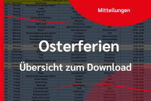 Sportbetrieb Osterferien