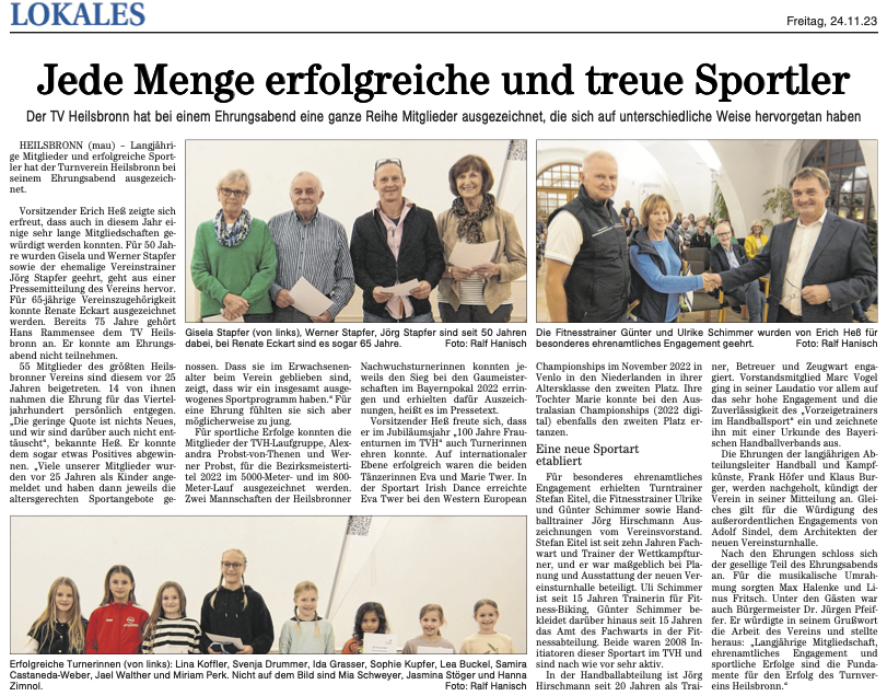 Jede Menge erfolgreiche und treue Sportler